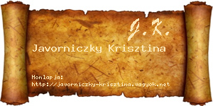 Javorniczky Krisztina névjegykártya